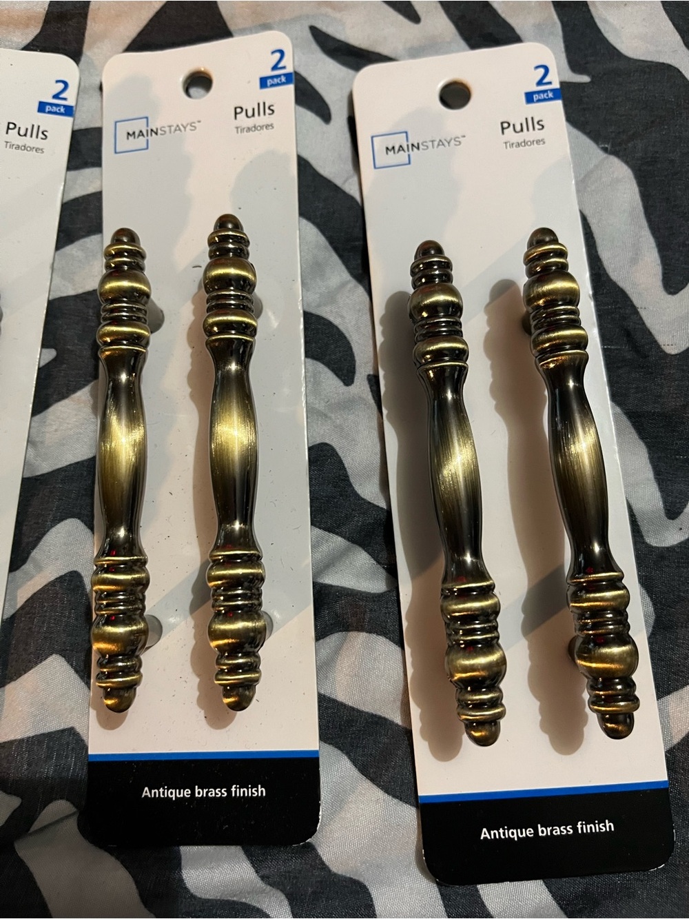Mainstays Antique Brass Finish Decorative Cabinet Pulls - Brass Tone
